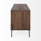 18" Brown and Black Solid Wood Console Table With Shelves - Homeroots - Flyclothing LLC
