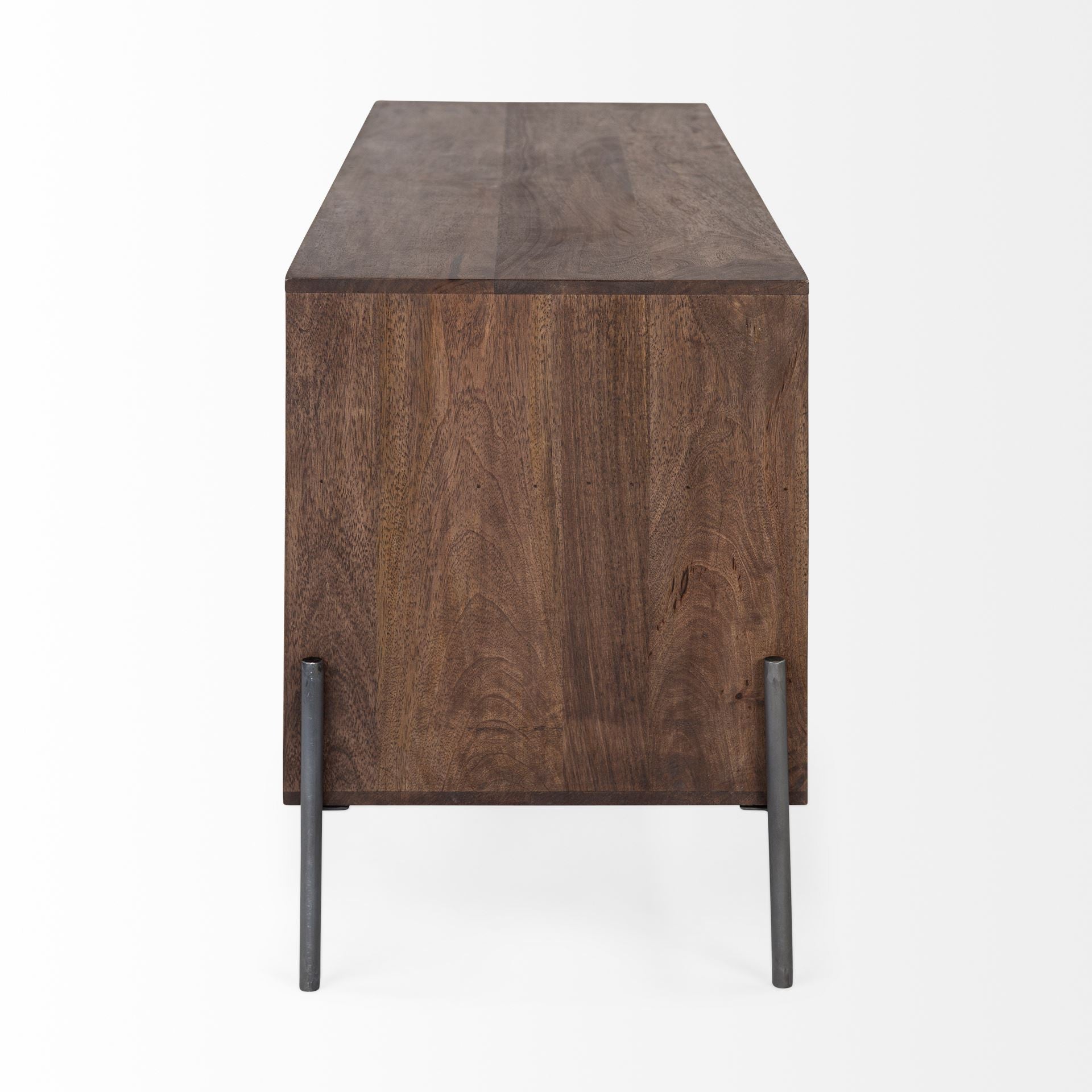 18" Brown and Black Solid Wood Console Table With Shelves - Homeroots - Flyclothing LLC