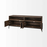 18" Brown and Black Solid Wood Console Table With Shelves - Homeroots