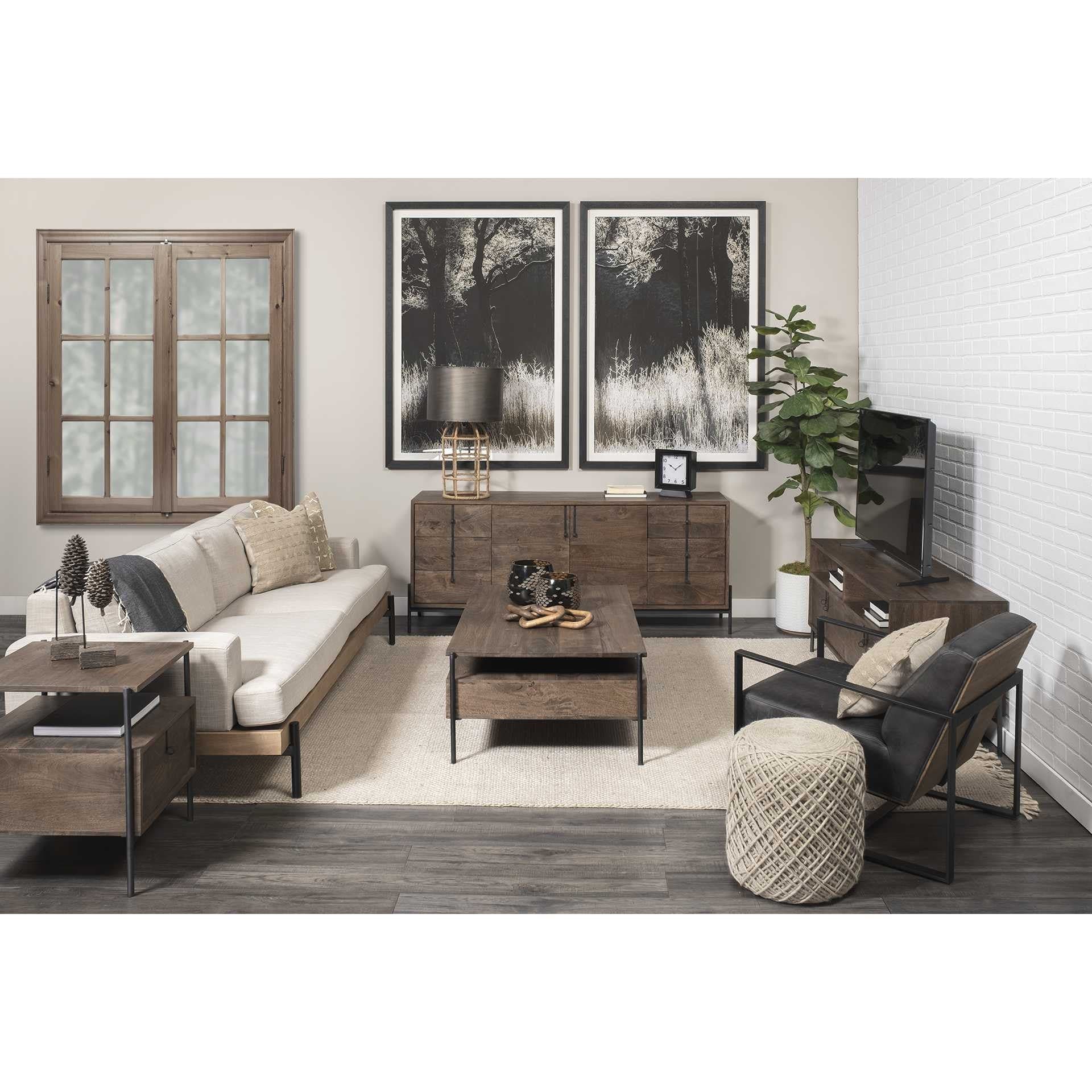 18" Brown and Black Solid Wood Console Table With Shelves - Homeroots - Flyclothing LLC