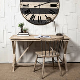 Light Brown Solid Mango Wood Office Desk With X Shaped Frame - Homeroots - Flyclothing LLC