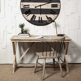 Light Brown Solid Mango Wood Office Desk With X Shaped Frame - Homeroots - Flyclothing LLC