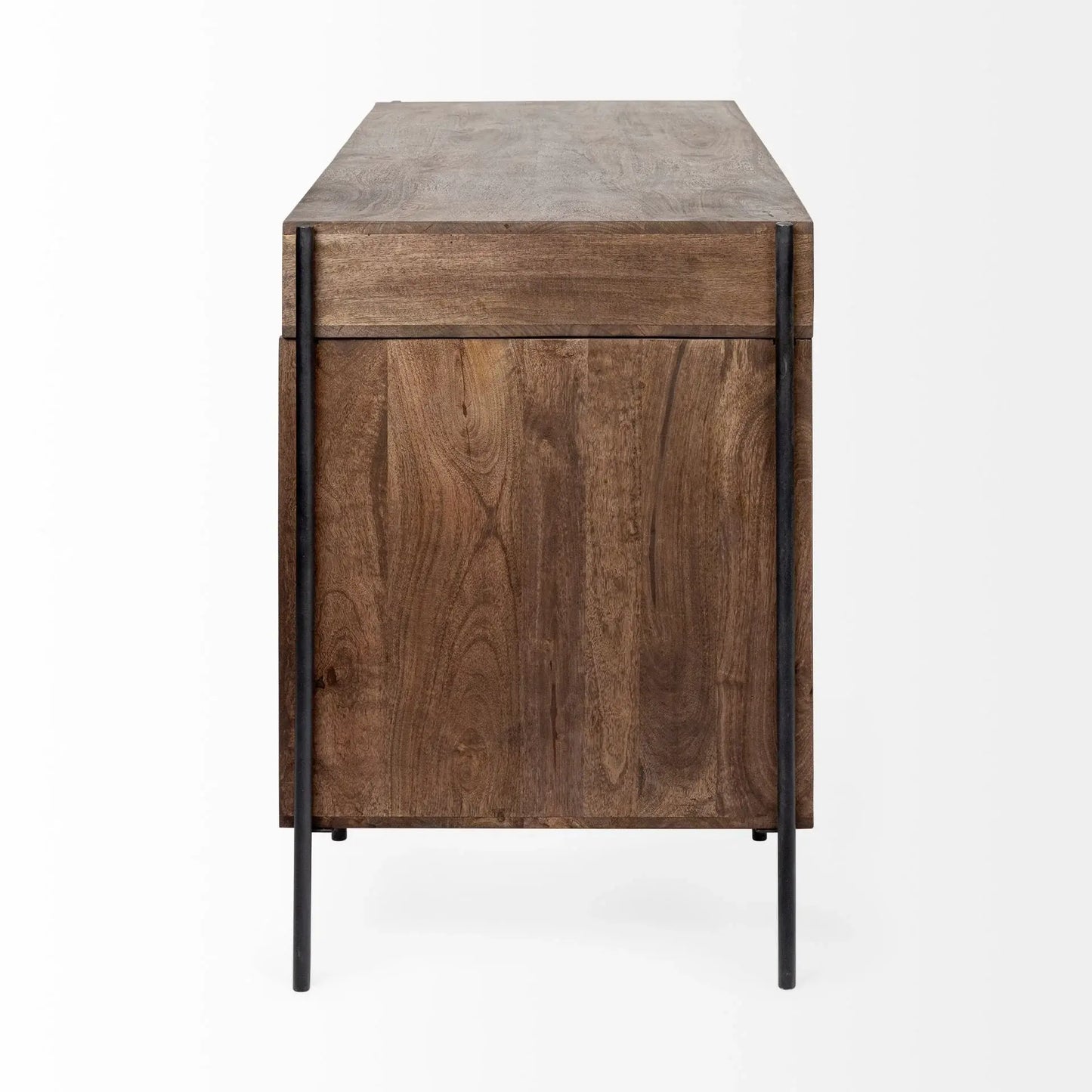 Medium Brown Wooden Writing Desk With 3 Drawers And 3 Open Shelves - Homeroots - Flyclothing LLC