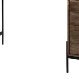 Medium Brown Wooden Writing Desk With 3 Drawers And 3 Open Shelves - Homeroots - Flyclothing LLC