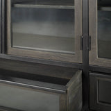 Rounded Edge Dark Brown Mango Wood Finish Sideboard With 2 Cabinets And 2 Drawers - Homeroots
