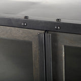 Rounded Edge Dark Brown Mango Wood Finish Sideboard With 2 Cabinets And 2 Drawers - Homeroots