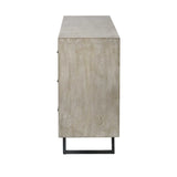 Light Brown And White Solid Mango Wood Finish Sideboard With 9 Drawers - Homeroots - Flyclothing LLC