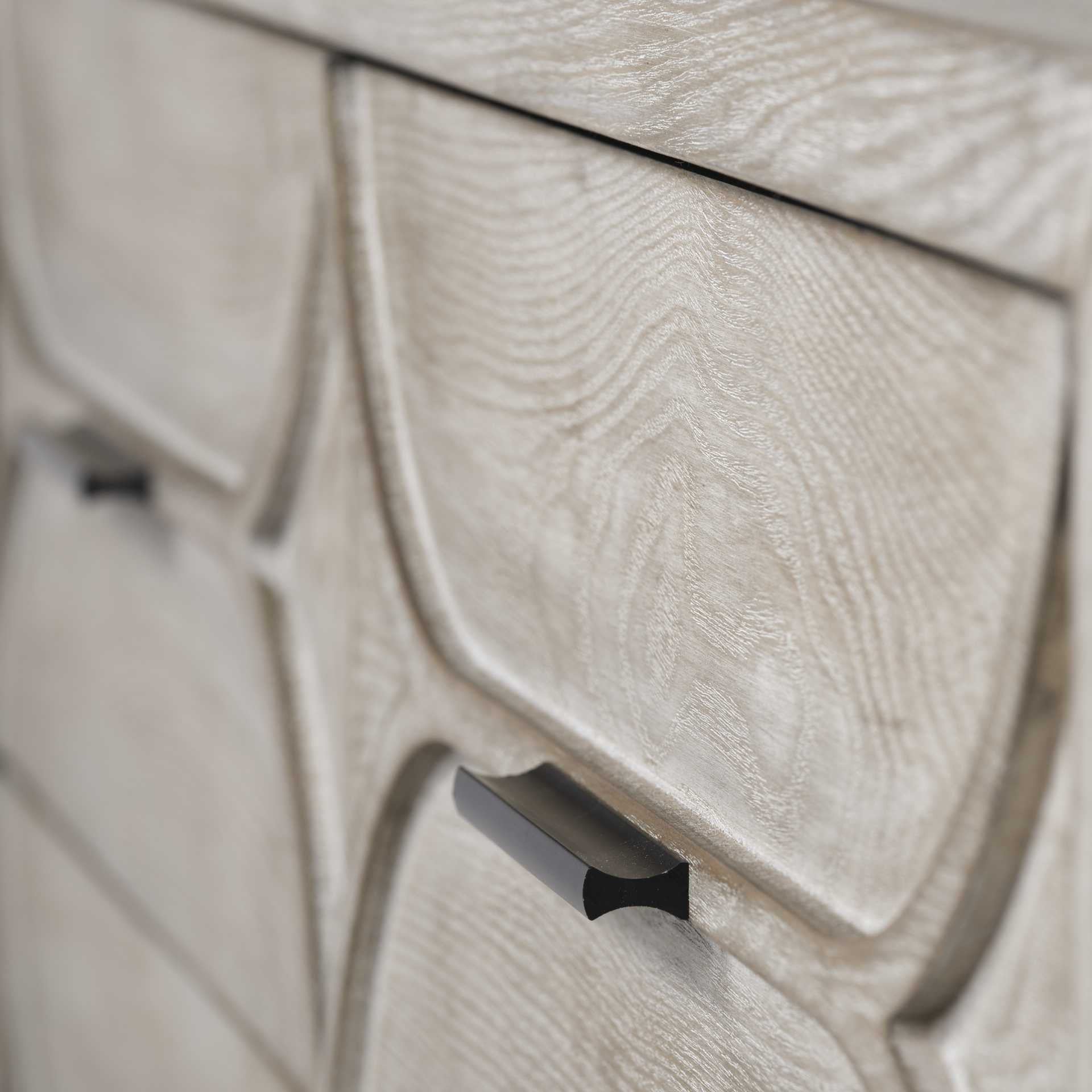 Light Brown And White Solid Mango Wood Finish Sideboard With 9 Drawers - Homeroots