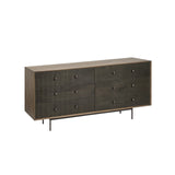 Medium Brown Solid Mango Wood Finish Sideboard With 6 Easy Sliding Drawers - Homeroots