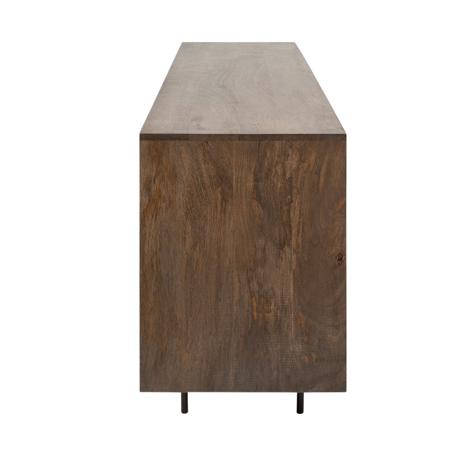 Medium Brown Solid Mango Wood Finish Sideboard With 6 Easy Sliding Drawers