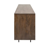 Medium Brown Solid Mango Wood Finish Sideboard With 6 Easy Sliding Drawers - Homeroots - Flyclothing LLC