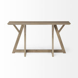 16" Brown Solid Wood Trestle Console Table - Homeroots