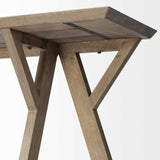 16" Brown Solid Wood Trestle Console Table - Homeroots - Flyclothing LLC