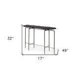 17" Black and Brown Solid Wood Console Table - Homeroots - Flyclothing LLC