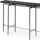 17" Black and Brown Solid Wood Console Table - Homeroots