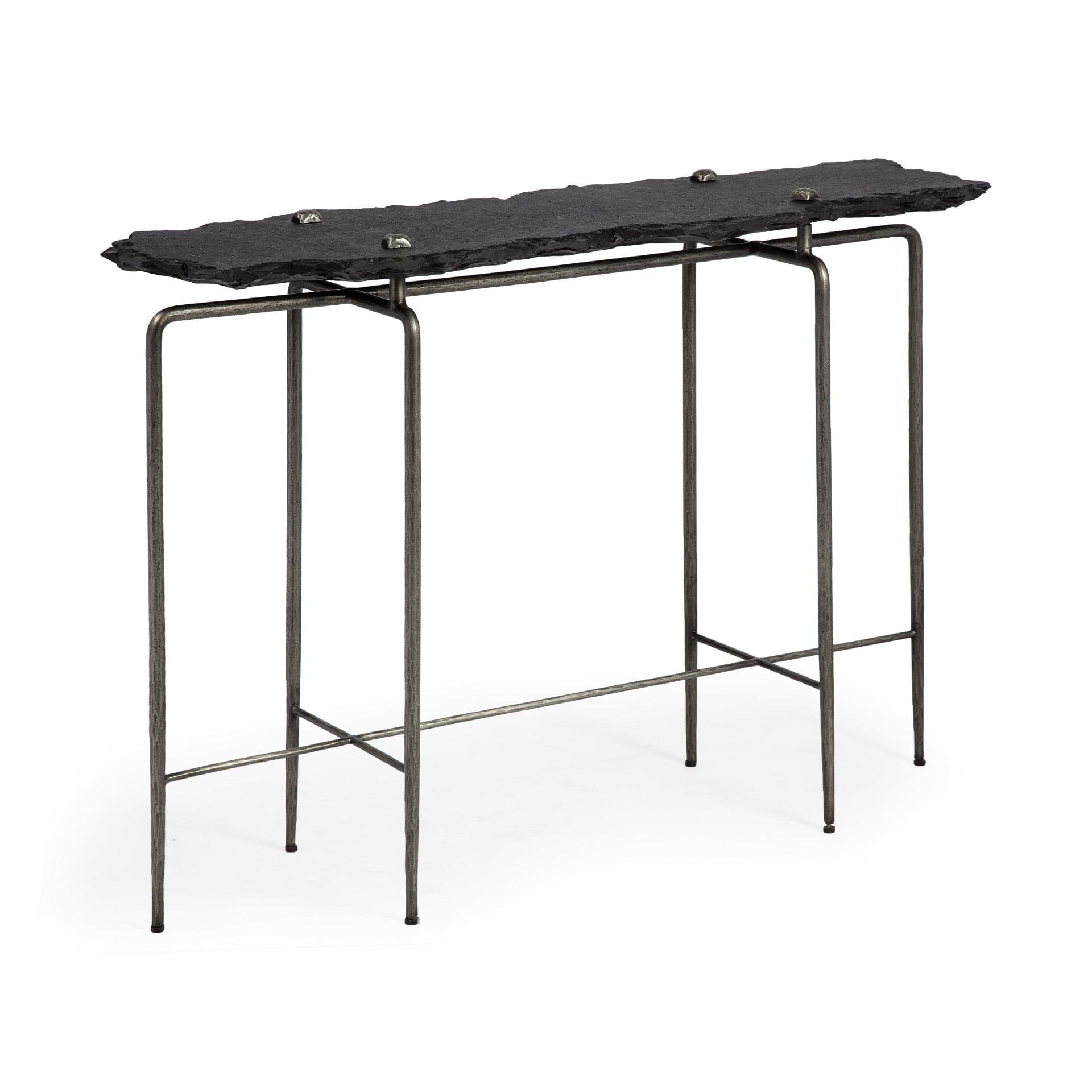 17" Black and Brown Solid Wood Console Table - Homeroots