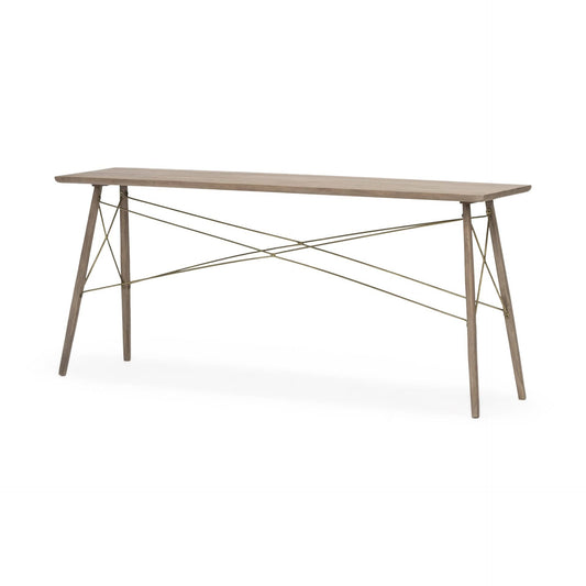 16" Brown Solid Wood Console Table - Homeroots