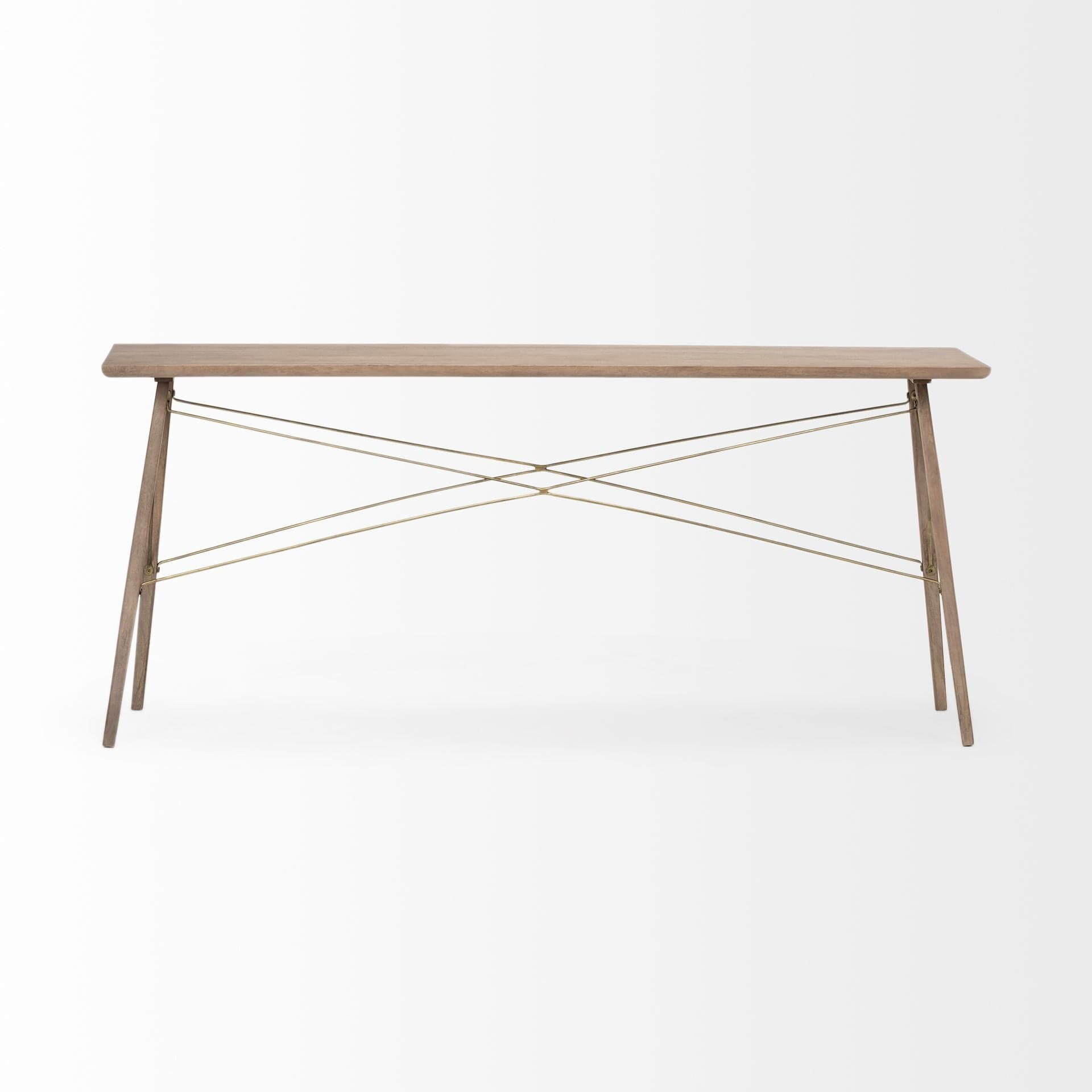 16" Brown Solid Wood Console Table - Homeroots - Flyclothing LLC