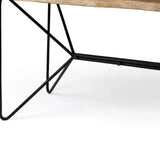 Medium Brown Live Edge Acacia Wood Finish Office Desk With Black Matte Butterfly Wing Shaped Base - Homeroots - Flyclothing LLC