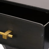 Black Metal Matte Finish Writing Desk With 3 Drawers - Homeroots - Flyclothing LLC