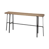 14" Brown and Black Solid Wood Trestle Console Table - Homeroots