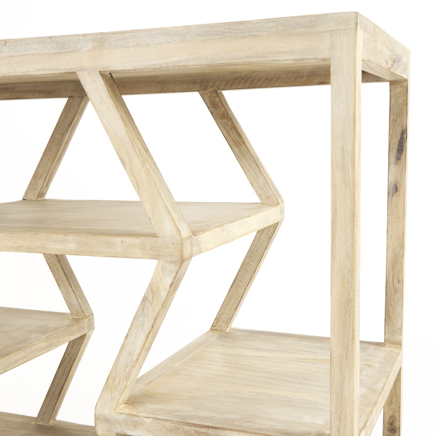 16" Brown Solid Wood 4 Legs Console Table With Shelves - Homeroots - Flyclothing LLC