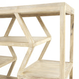 16" Brown Solid Wood 4 Legs Console Table With Shelves - Homeroots - Flyclothing LLC