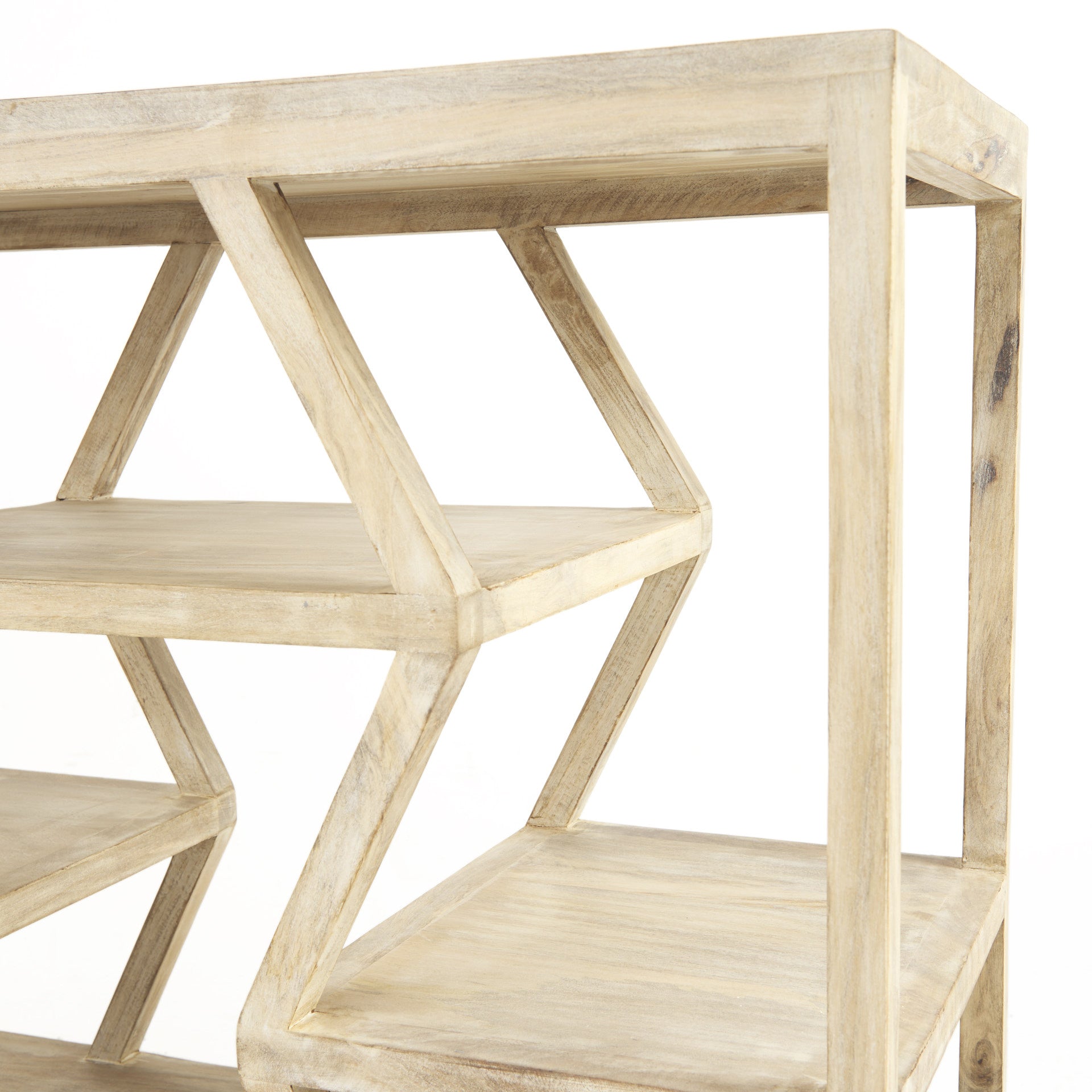 16" Brown Solid Wood 4 Legs Console Table With Shelves - Homeroots - Flyclothing LLC