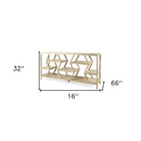 16" Brown Solid Wood 4 Legs Console Table With Shelves - Homeroots - Flyclothing LLC