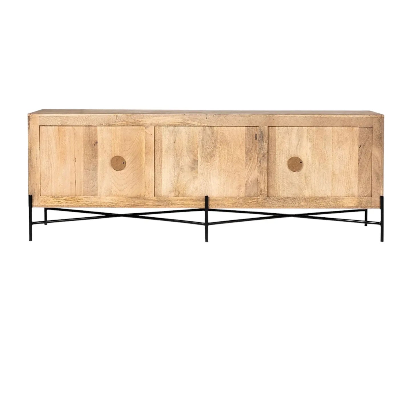 Brown Solid Mango Wood Finish Sideboard With 4 Cabinet Doors - Homeroots - Flyclothing LLC