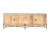 Brown Solid Mango Wood Finish Sideboard With 4 Cabinet Doors - Homeroots - Flyclothing LLC