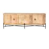 Brown Solid Mango Wood Finish Sideboard With 4 Cabinet Doors - Homeroots