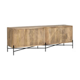 Brown Solid Mango Wood Finish Sideboard With 4 Cabinet Doors - Homeroots - Flyclothing LLC