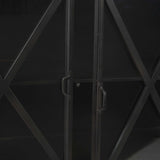 Black Solid Metallic Bronze Finish Sideboard With 4 Glass Cabinet Doors - Homeroots - Flyclothing LLC