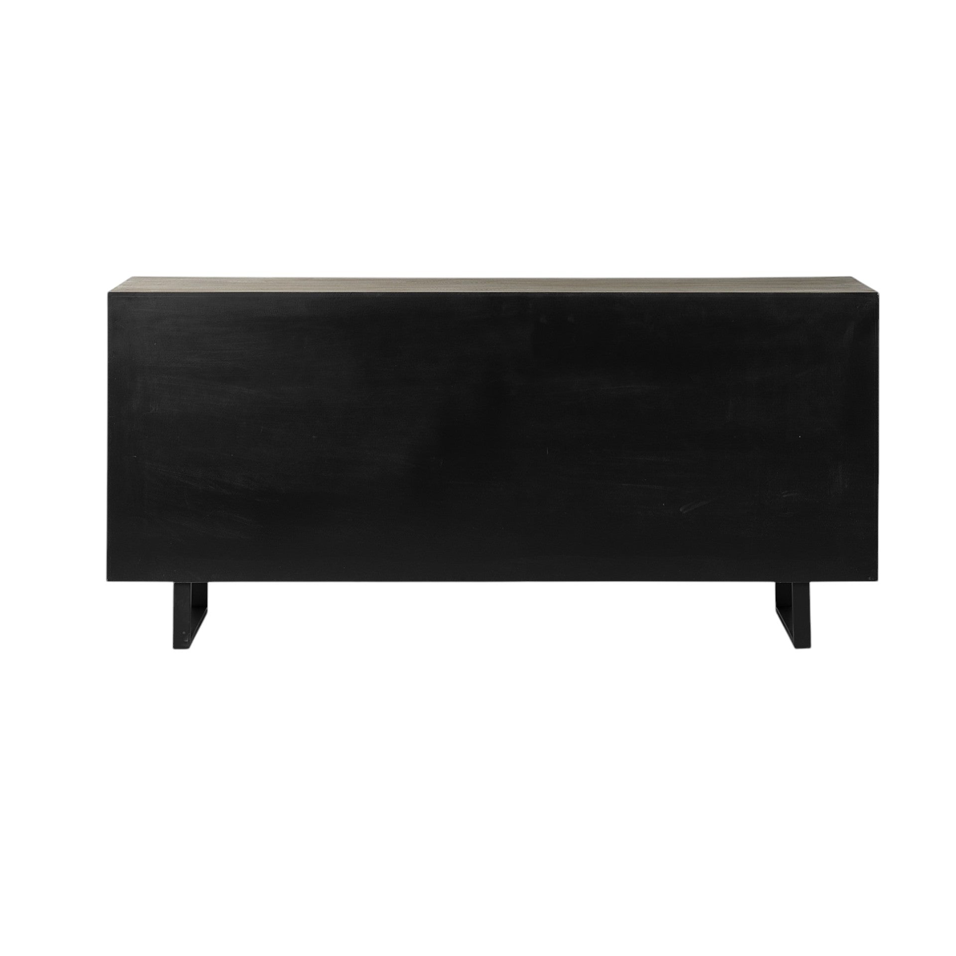 Light Brown Solid Wood  Sideboard With 4 Fabric Covered Cabinet Doors