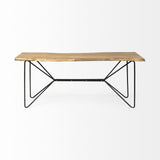 16" Brown and Black Solid Wood Abstract Console Table - Homeroots