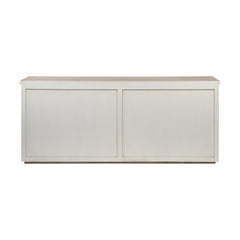 Brown Solid Mango Wood Top & White Frame Sideboard With 4 Cabinet Doors - Homeroots
