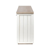 Brown Solid Mango Wood Top & White Frame Sideboard With 4 Cabinet Doors - Homeroots - Flyclothing LLC