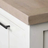 Brown Solid Mango Wood Top & White Frame Sideboard With 4 Cabinet Doors - Homeroots - Flyclothing LLC