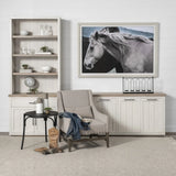 Brown Solid Mango Wood Top & White Frame Sideboard With 4 Cabinet Doors - Homeroots - Flyclothing LLC