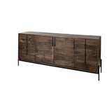Brown Solid Wood Sideboard With 6 Drawers And 2 Cabinet Doors - Homeroots - Flyclothing LLC