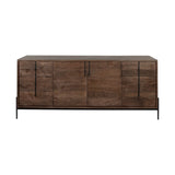 Brown Solid Wood Sideboard With 6 Drawers And 2 Cabinet Doors - Homeroots - Flyclothing LLC
