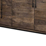 Brown Solid Wood Sideboard With 6 Drawers And 2 Cabinet Doors - Homeroots - Flyclothing LLC