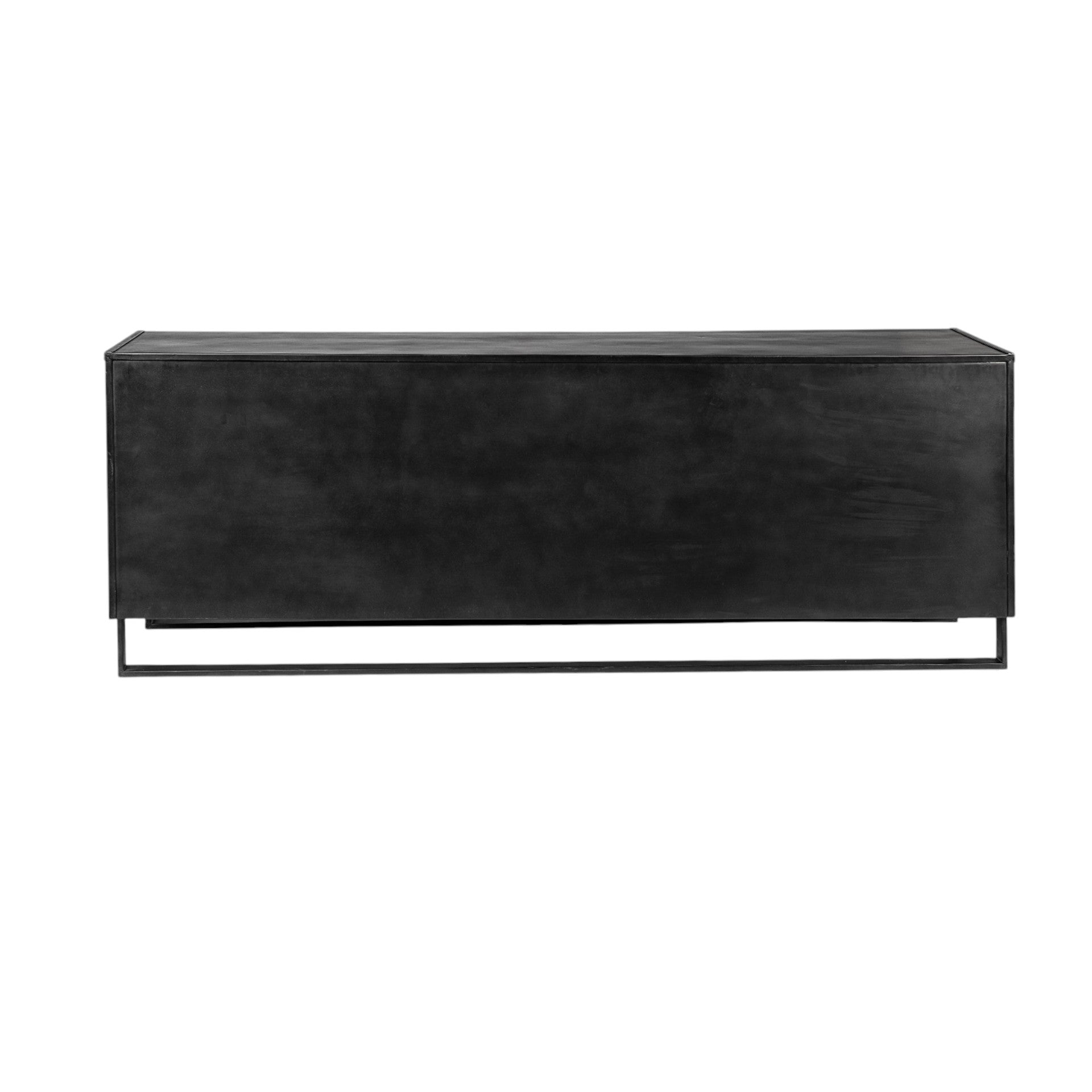 Brown Solid Mango Wood Finish Sideboard With 3 Drawers And 2 Cabinet Doors
