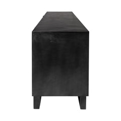 Brown Solid Mango Wood Finish Sideboard With 3 Drawers And 2 Cabinet Doors