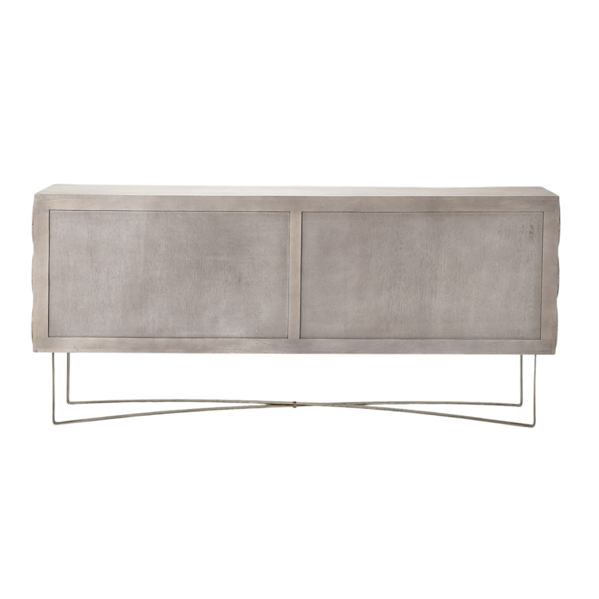 Light Brown Solid Mango Wood Finish Sideboard With 4 Cabinet Doors