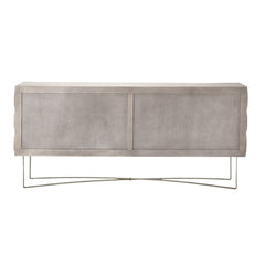 Light Brown Solid Mango Wood Finish Sideboard With 4 Cabinet Doors