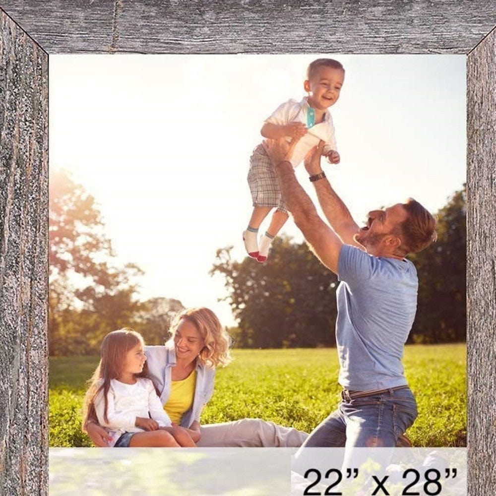 22X28 Natural Weathered Grey Picture Frame With Plexiglass Holder - Homeroots