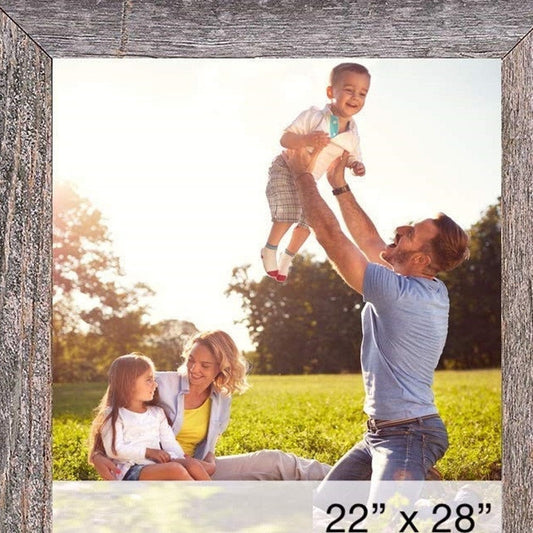 22X28 Natural Weathered Grey Picture Frame With Plexiglass Holder - Homeroots