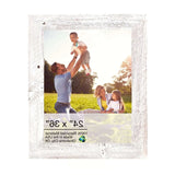 24X36 Rustic White Washed Picture Frame With Plexiglass Holder - Homeroots - Flyclothing LLC